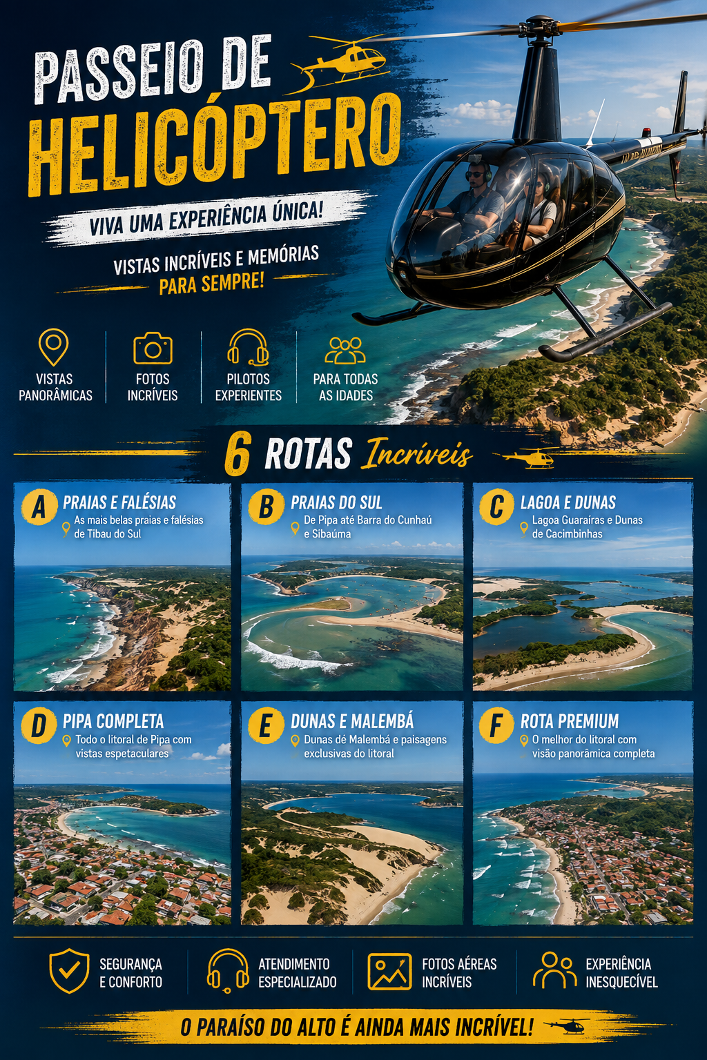 Helicóptero — 6 rotas